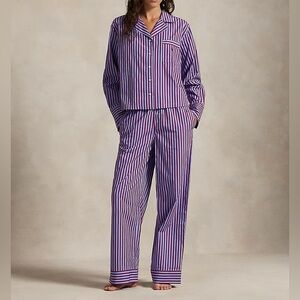 Polo Ralph Lauren Long-Sleeve Poplin Pajama Set - Raspberry Radiance